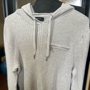 INC Men's Gray Hooded Sweater